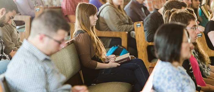 Students attending a convocation